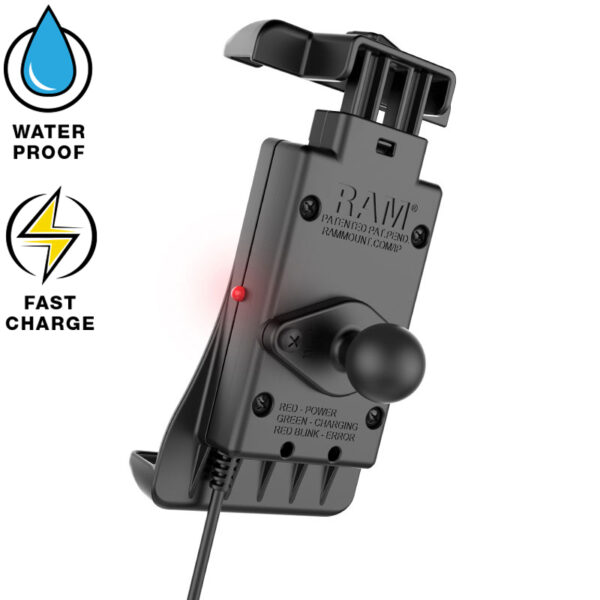 RAM® Quick-Grip™ Waterproof Wireless Charging Mount with Tough-Claw™ Ram Mounts RAM-B-400-A-UN14W-V7M - immagine 4