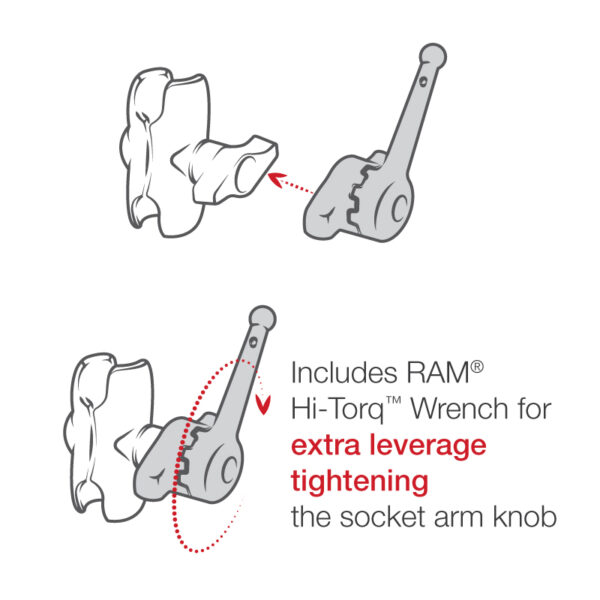 RAM Drill-Down Ball Mount for Humminbird Helix 8-15, Solix & Apex Ram Mounts RAM-D-202-25-C-202-KNOB9HU - immagine 6