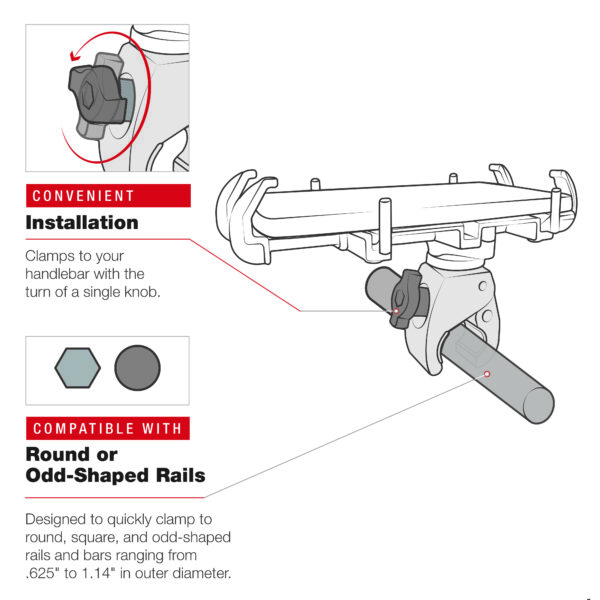 Supporto a morsetta Ram Mounts RAM-HOL-PD4-400-1U universale con attacco Quick-Grip e RAM Tough-Claw - immagine 8