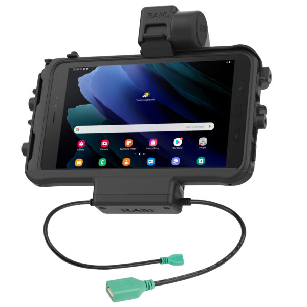 RAM Low-Profile Power + Single USB Dock for Tab Active5 & 3 Ram Mounts RAM-HOL-SAM58PDTU