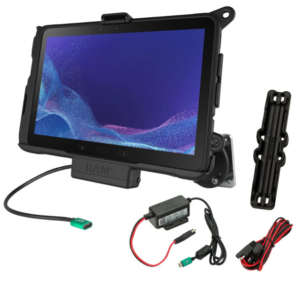 RAM Powered Dock e Dashboard Mount per Samsung Tab Active4 Pro Ram Mounts RAM-101-225B2-SAM52CP-V7CU