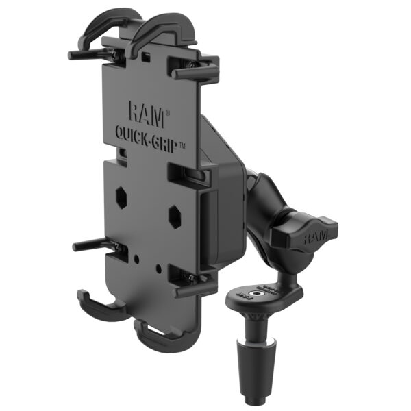 RAM Quick-Grip XL Phone Mount con Vibe-Safe e perk Stem Base - Short Ram Mounts RAM-B-176-A-PD4-462