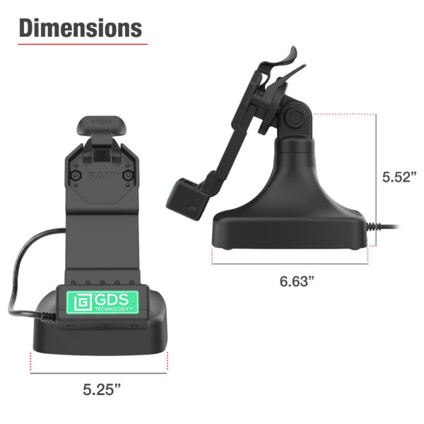 GDS Uni-Conn Tilt & Swivel Dock con PoE con Data Ram Mounts RAM-GDS-DOCK-D14-U1E-2A - immagine 7