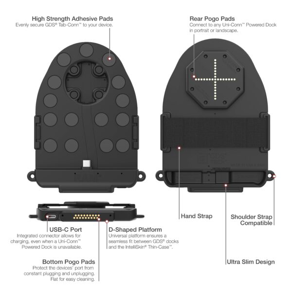 GDS Tab-Conn per Tablets conout Case (D Shape e Rear Pogo Pads) Ram Mounts RAM-GDS-TABC-B1DB - immagine 4