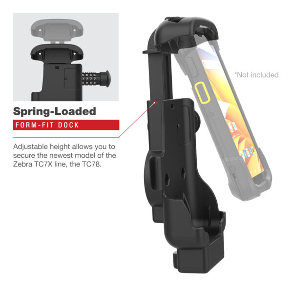 RAM Combo-Locking perm-Fit Powered Dock per Zebra TC73 e TC78 Ram Mounts RAM-HOL-ZE17CL-1U - immagine 3