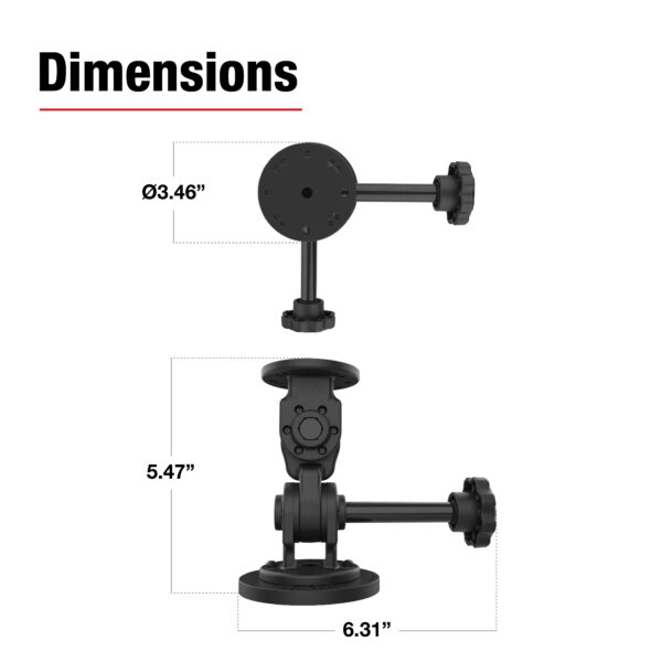 RAM Dual 90-Degree Pivot Magnetic Mount con Knob Ram Mounts RAP-101-PV4-2P-MAG88U - immagine 3