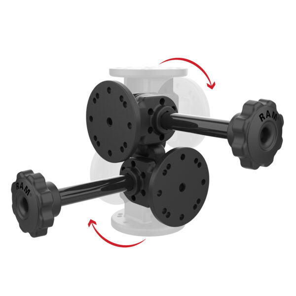 RAM Dual 90-Degree Pivot Mount con Knob Ram Mounts RAP-101-PV4-2PU - immagine 2