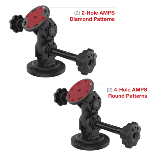 RAM Dual Straight Pivot Magnetic Mount con Knob Ram Mounts RAP-101-PV4-2S-MAG88U - immagine 4