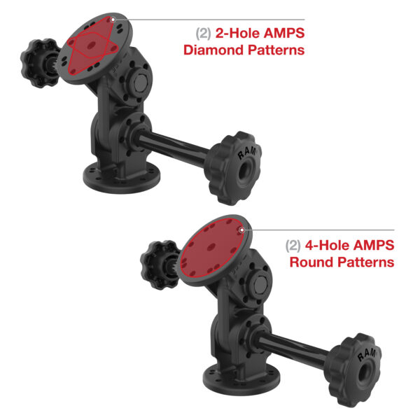 RAM Dual Straight Pivot Mount con Knob Ram Mounts RAP-101-PV4-2SU - immagine 4