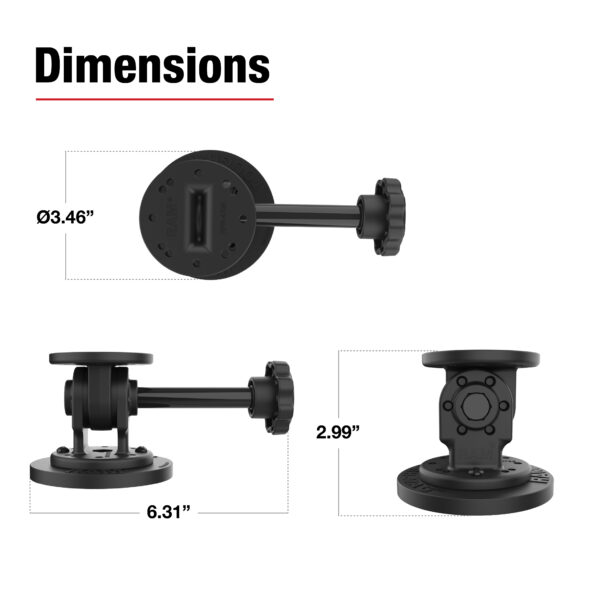 RAM Single Pivot Magnetic Mount con Knob Ram Mounts RAP-101-PV4-MAG88U - immagine 3