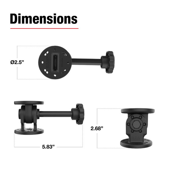 RAM Single Pivot Mount con Knob Ram Mounts RAP-101-PV4U - immagine 3