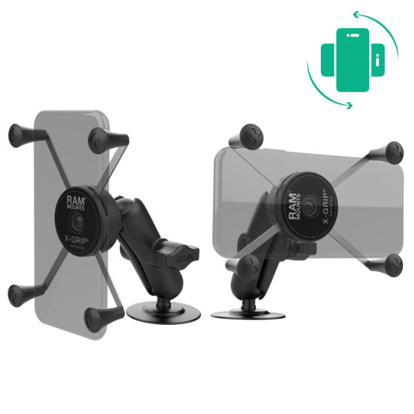 RAM Rotating X-Grip Large Phone Mount con Flex Adhesive Base Ram Mounts RAP-B-378-UN10RU