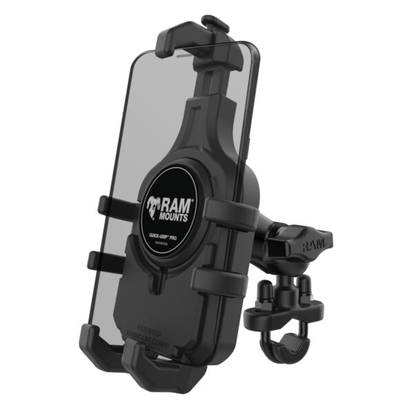 RAM® Quick-Grip™ Pro Phone Mount with Handlebar U-Bolt Base - Short Ram Mounts RAM-B-149Z-A-PD5U