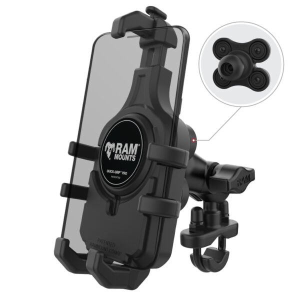 RAM® Quick-Grip™ Pro Vibration Damping Phone Mount with U-Bolt Base Ram Mounts RAM-B-149Z-A-PD5VU