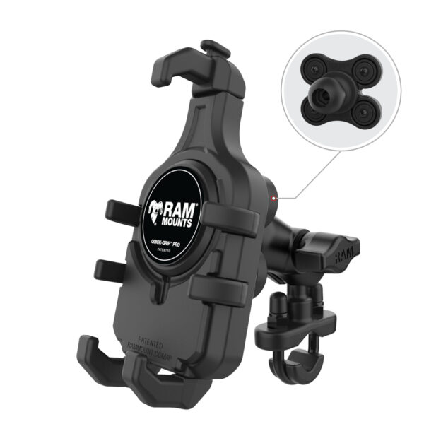 RAM® Quick-Grip™ Pro Vibration Damping Phone Mount with U-Bolt Base Ram Mounts RAM-B-149Z-A-PD5VU - immagine 2