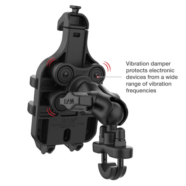 RAM® Quick-Grip™ Pro Vibration Damping Phone Mount with U-Bolt Base Ram Mounts RAM-B-149Z-A-PD5VU - immagine 3