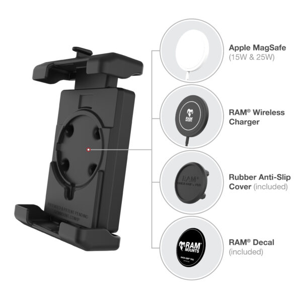 RAM® Quick-Grip™ Pro XL Phone Mount with Handlebar U-Bolt Base - Short Ram Mounts RAM-B-149Z-A-PD7U - immagine 6