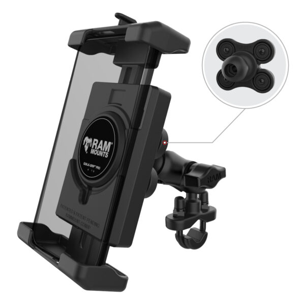 RAM® Quick-Grip™ Pro XL Vibration Damping Phone Mount with U-Bolt Base Ram Mounts RAM-B-149Z-A-PD7VU