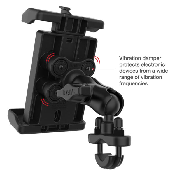 RAM® Quick-Grip™ Pro XL Vibration Damping Phone Mount with U-Bolt Base Ram Mounts RAM-B-149Z-A-PD7VU - immagine 3