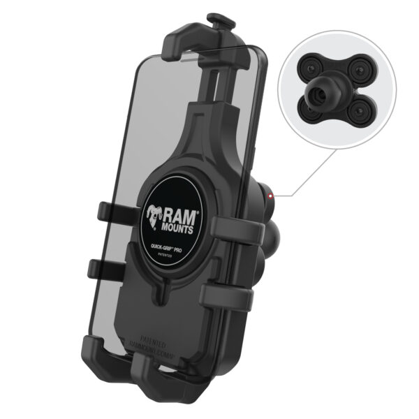 RAM® Quick-Grip™ Pro Phone Holder with Ball & Vibration Damper Ram Mounts RAM-HOL-PD5BVU