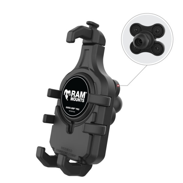 RAM® Quick-Grip™ Pro Phone Holder with Ball & Vibration Damper Ram Mounts RAM-HOL-PD5BVU - immagine 2