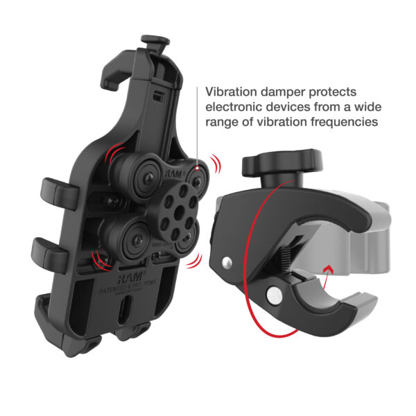 RAM® Quick-Grip™ Pro Vibration Damping Phone Mount with Tough-Claw™ Ram Mounts RAM-HOL-PD5V-400-1U - immagine 3