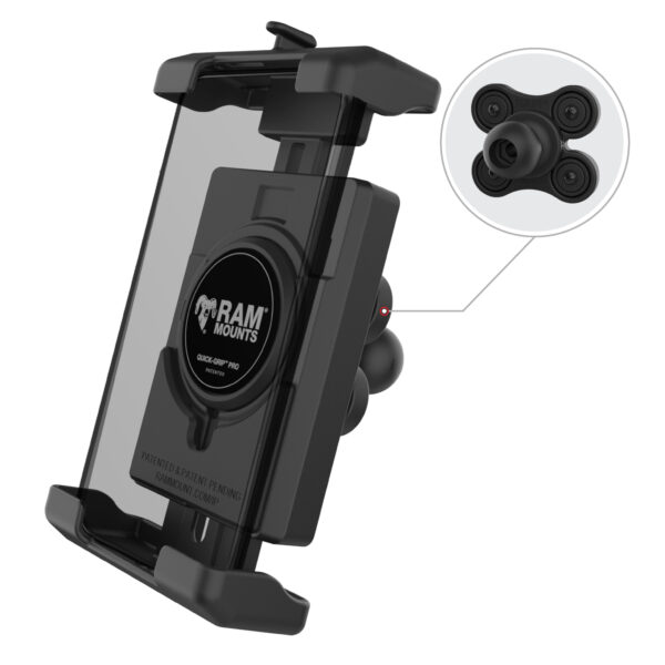 RAM® Quick-Grip™ Pro XL Phone Holder with Ball & Vibration Damper Ram Mounts RAM-HOL-PD7BVU