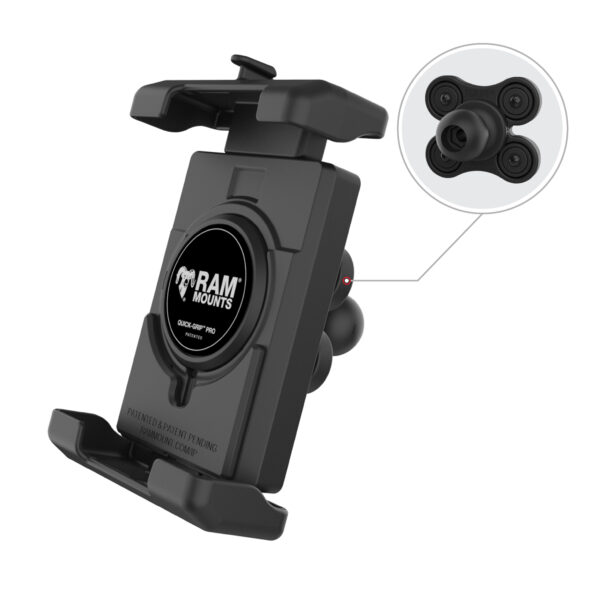 RAM® Quick-Grip™ Pro XL Phone Holder with Ball & Vibration Damper Ram Mounts RAM-HOL-PD7BVU - immagine 2