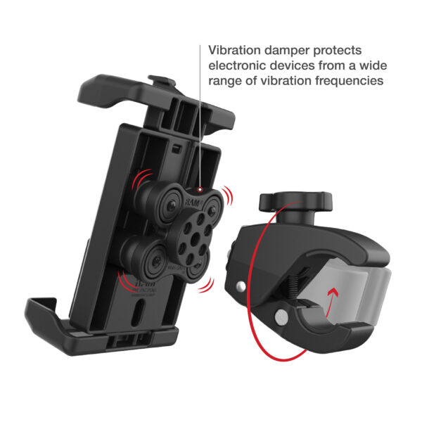 RAM® Quick-Grip™ Pro XL Vibration Damping Phone Mount with Tough-Claw™ Ram Mounts RAM-HOL-PD7V-400-1U - immagine 3