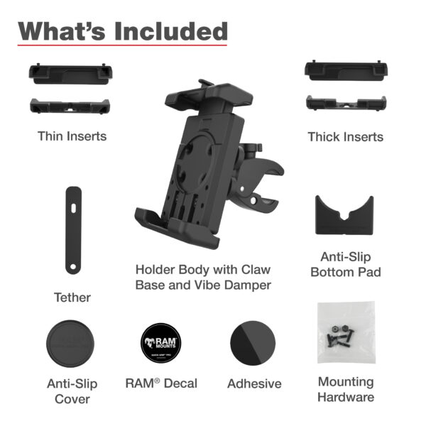 RAM® Quick-Grip™ Pro XL Vibration Damping Phone Mount with Tough-Claw™ Ram Mounts RAM-HOL-PD7V-400-1U - immagine 7