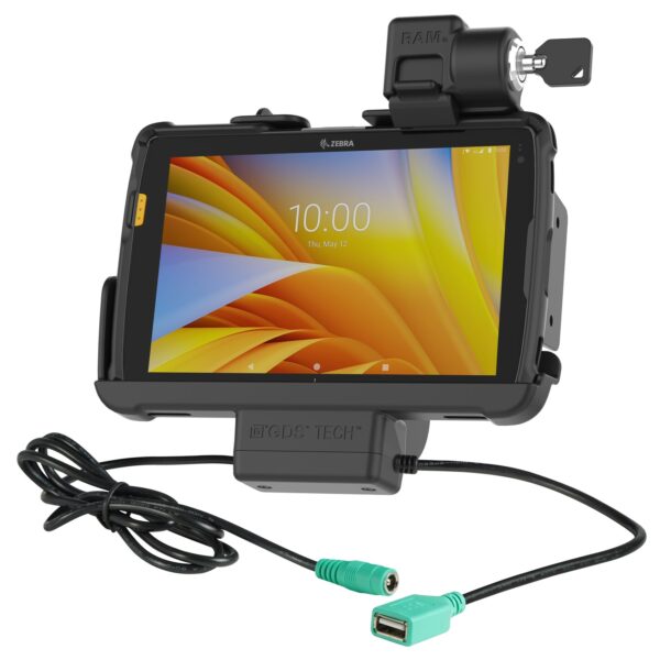 Locking RAM Tough-Dock Power + Data for Zebra ET4x 8" Tablet Ram Mounts RAM-HOL-ZE20PDKLU