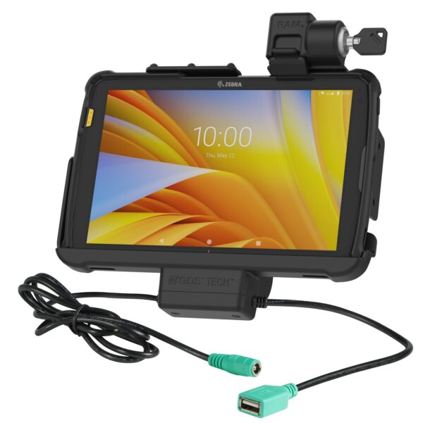 Locking RAM Tough-Dock Power + Data for Zebra ET4x 10" Tablet Ram Mounts RAM-HOL-ZE21PDKLU