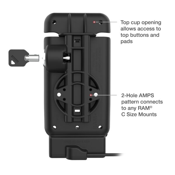 RAM® Powered Locking Vehicle Dock for Zebra EM45 Ram Mounts RAM-HOL-ZE38-A-PLU - immagine 4